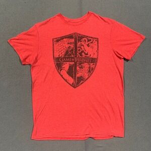 Game of Thrones T-Shirt Mens Medium Red Shield Crest HBO Graphic Tee Fantasy